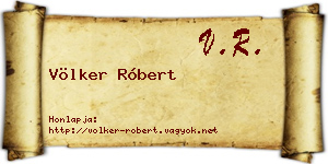 Völker Róbert névjegykártya